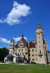 The Historic Moszna Castle in the village of Moszna, Upper Silesia, Poland