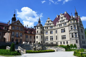 The Historic Moszna Castle in the village of Moszna, Upper Silesia, Poland