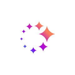abstract sparkles logo, icon spark, abstract stars design template