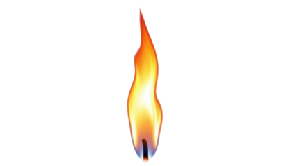 Isolated Flame, Burning Brightly, Heat Source, Ignition, Fire, Hot, Dangerous, Yellow, Orange