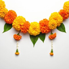 Floral garland of marigold and white flowers