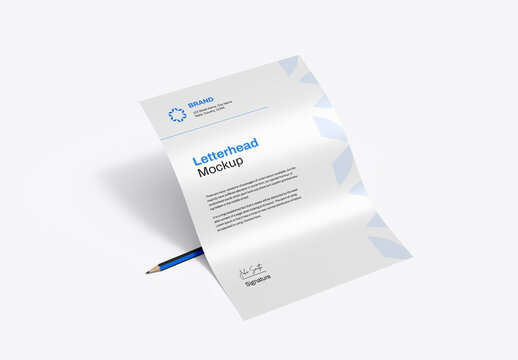 Floating Letterhead Mockup
