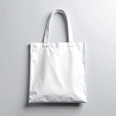 Blank white tote bag, top view