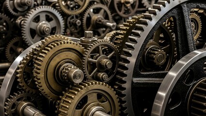 Interlocking Metallic Gears Mechanism