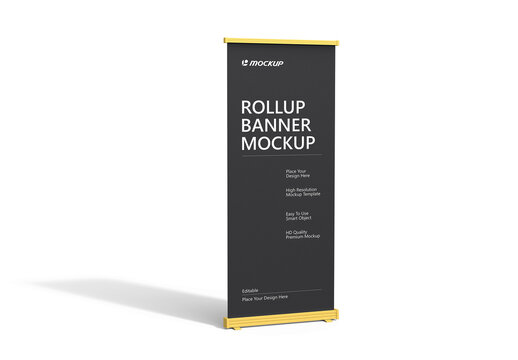 Realistic Roll-up Banner Mockup