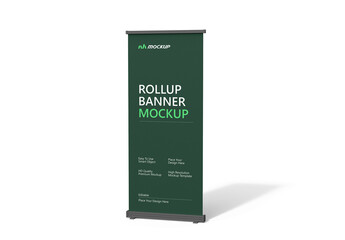 Vertical Roll-Up Banner Display Mockup