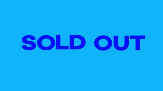 Animation sold out text bounce effect with green background. Suitable for business video. 4k video looping.