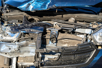 wrecked car with front damage