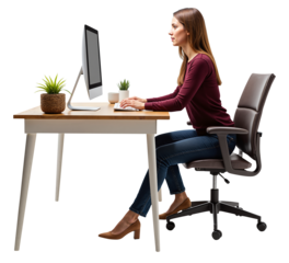 Person Working on Computer – Modern Home Office Setup for Remote Work and Productivity Concepts