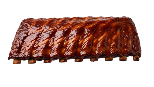 Grilled bbq ribs on grill isolated on transparent background - Powered by Adobe
