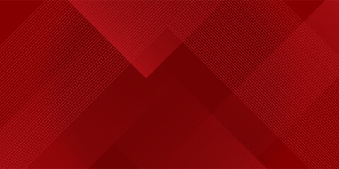 Obraz premium Modern red abstract background with layered diagonal lines and subtle striped texture, clean geometric design with deep red tones for business presentations, branding, posters, banners, websites.