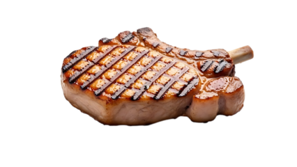 Grilled porterhouse steak on a white background isolated on transparent background