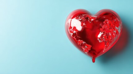 This abstract red heart features a unique world map pattern, symbolizing love, unity, and humanity, perfectly demonstrating the connection we share globally.