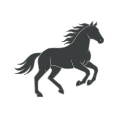 Obraz premium Majestic Galloping Stallion Silhouette Equestrian Logo