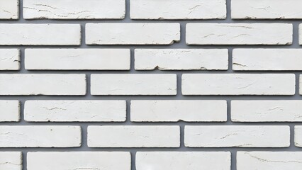 Fototapeta premium Close up of a Modern White Brick Wall with Grey Mortar, Showing Textured Surface Details and Clean Lines