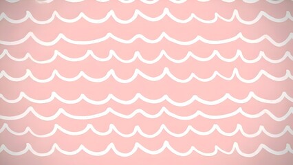 Naklejka premium Abstract Seamless Pattern Design with White Wavy Lines on a Soft Pink Background