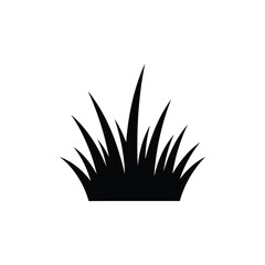 Simple black silhouette of a small patch of grass icon isolated on a white background.