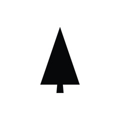 A black silhouette icon of a stylized evergreen tree against a simple white background