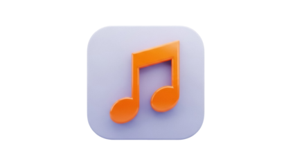 Isolated cartoon music note icon, illustration of audio sound for app or website theme