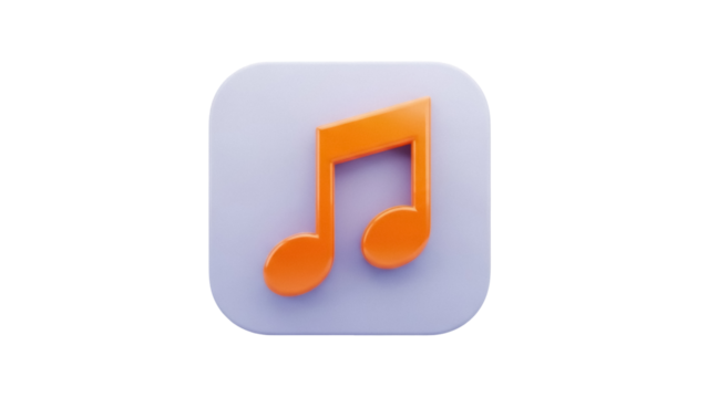 Isolated cartoon music note icon, illustration of audio sound for app or website theme - Powered by Adobe