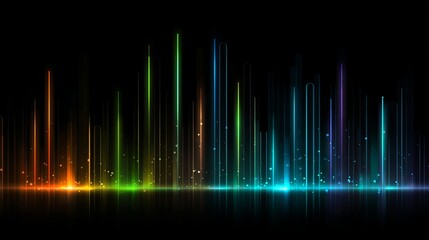 Futuristic gradient pattern with vertical glowing lines blending smooth radiant colors, abstract technology background showing digital flow, innovation and modern design concepts