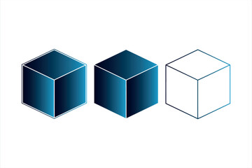 Modern Abstract Blue Cube Graphics
