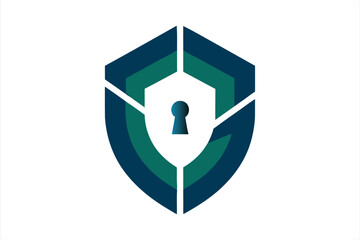 Digital Security Shield Keyhole Icon