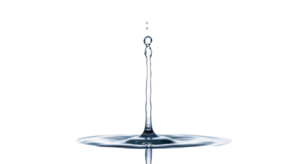 Isolated. Liquid surface with water drop collision forms beautiful splash for design ideas