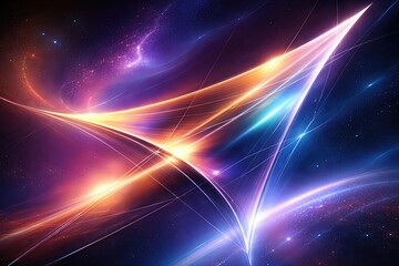 Ethereal Dance of Light and Color in a Cosmic Landscape Evoking Deep Space Exploration and Infinite Possibilities of Technological Advancement