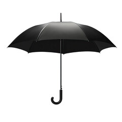 Black umbrella with sleek design on transparency background
