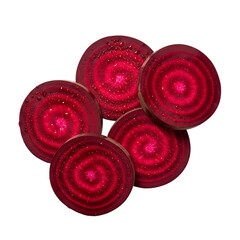 Fresh beetroot slices isolated on white background isolated on transparent background