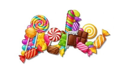 A vibrant and joyful assortment of colorful sweet treats and confectionery delights