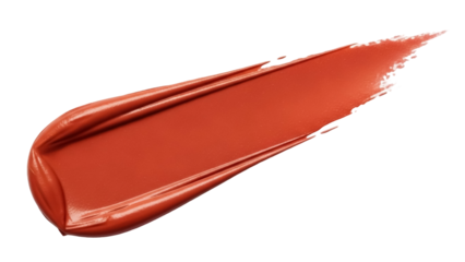 Isolated cosmetic paint stroke texture, bright orange, color swatch, vivid pigment, liquid paint