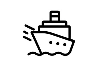 Obraz premium Cruise ship icon sailing across water illustration