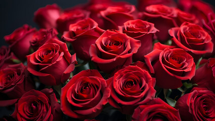 A breathtaking bouquet of deep red roses symbolizing passionate love and timeless beauty