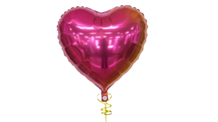 Isolated heart-shaped balloon for romantic valentines day surprise or anniversary celebration