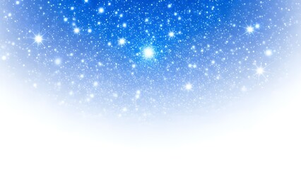 Magical Sparkling Blue Glitter Background with Bokeh Lights Fading to White