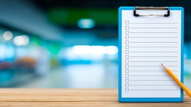 Clipboard with pencil ready for notes stationery items prepared for writing or sketching