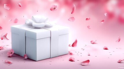White gift box features elegant bow for special moment clean white box adorned with a subtle decorative ribbon