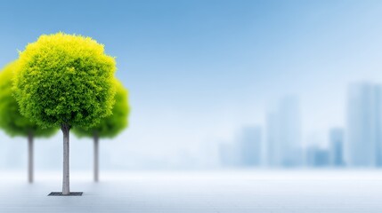 Majestic tree thrives amidst dynamic urban cityscape lush green tree provides natural beauty to city environment