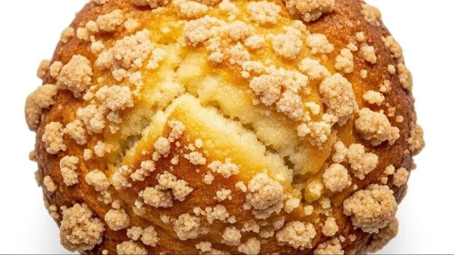 Close-up of a stack of crunchy crumb-topped muffins in a seamless pattern ideal for baking and