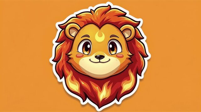 portrait of a fire lion 
