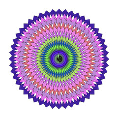 Vibrant radiating mandala
