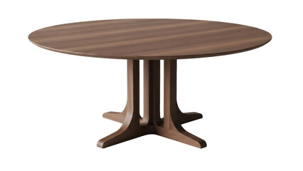Isolated Round Dining Table, Stylish Modern Furniture, Wood Grain, Contemporary Home Decor
