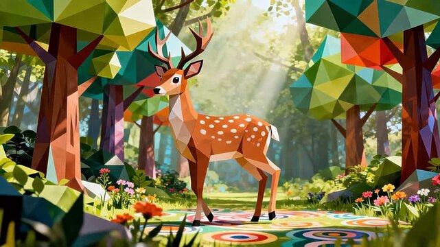 Deer in Colorful Forest
