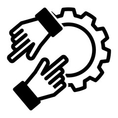 Obraz premium Teamwork Collaboration Service Contribution Icon from Help and Support Icon Collection (Mixed style)
