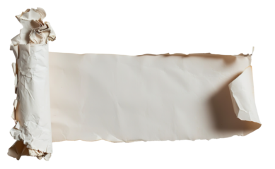 A parchment silhouette with a clean bottom. The parchment is rolled at both ends and features a cut out design. It can be used for creative projects