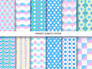 Colorful japanese seamless patterns a vibrant collection of geometric designs