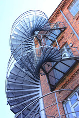 Spiral Staircase at an Old Factory Building in Leipzig-Plagwitz, Germany

