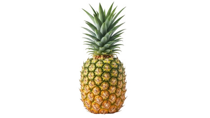 Isolated pineapple fruit, tropical delight with spiky green leaves, vibrant colors and textured skin